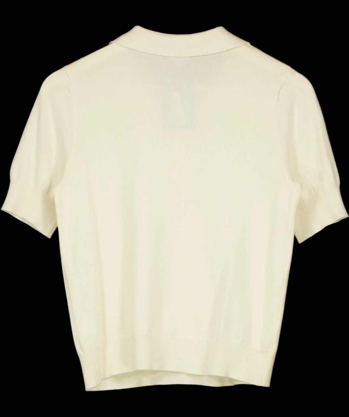 KAREN MILLEN Cream Supersoft Knit Short Sleeve Polo Top Cream, size UK XS — label