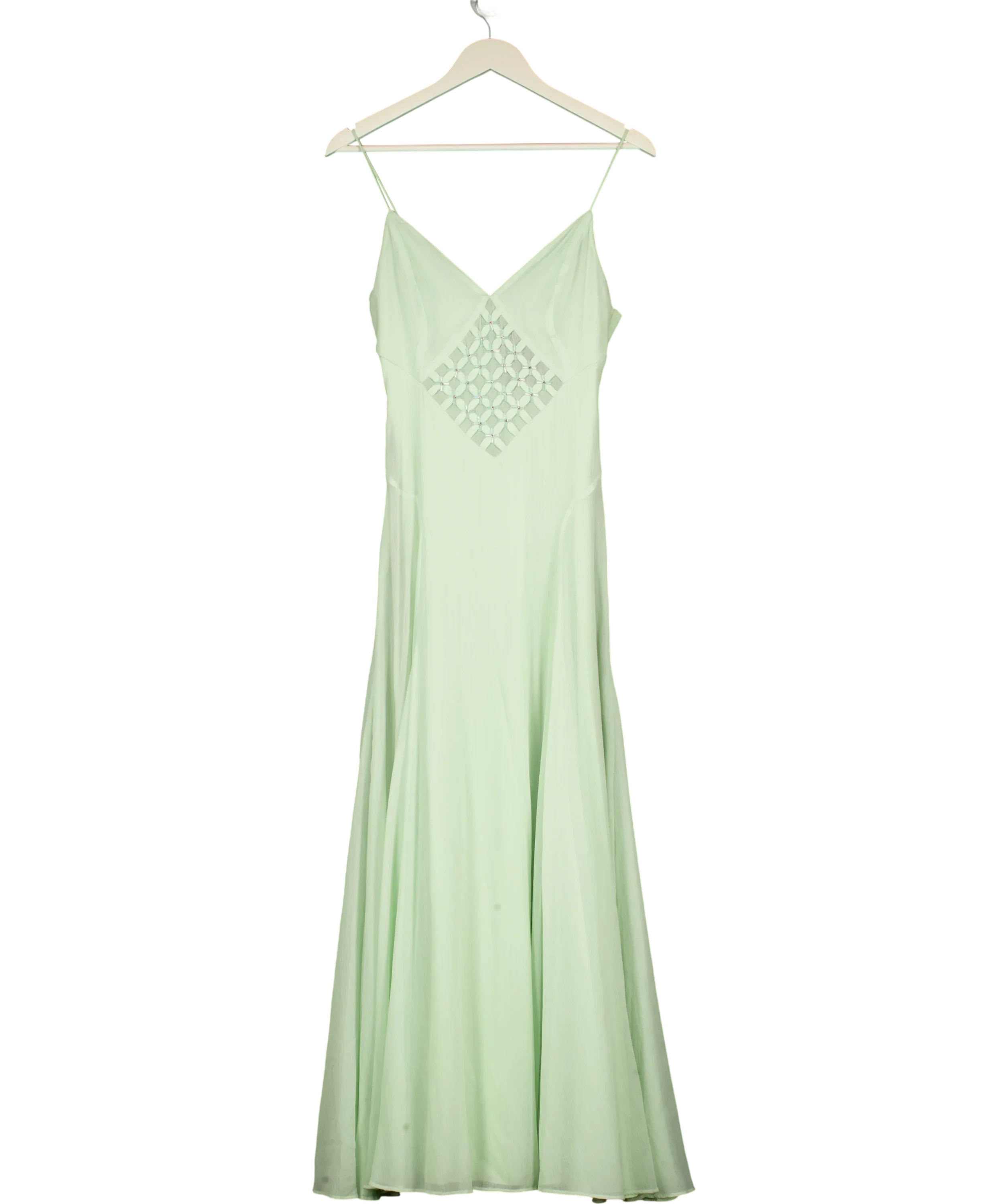 KAREN MILLEN Green Crystal Embellished Midi Dress Green, size UK 6 — front