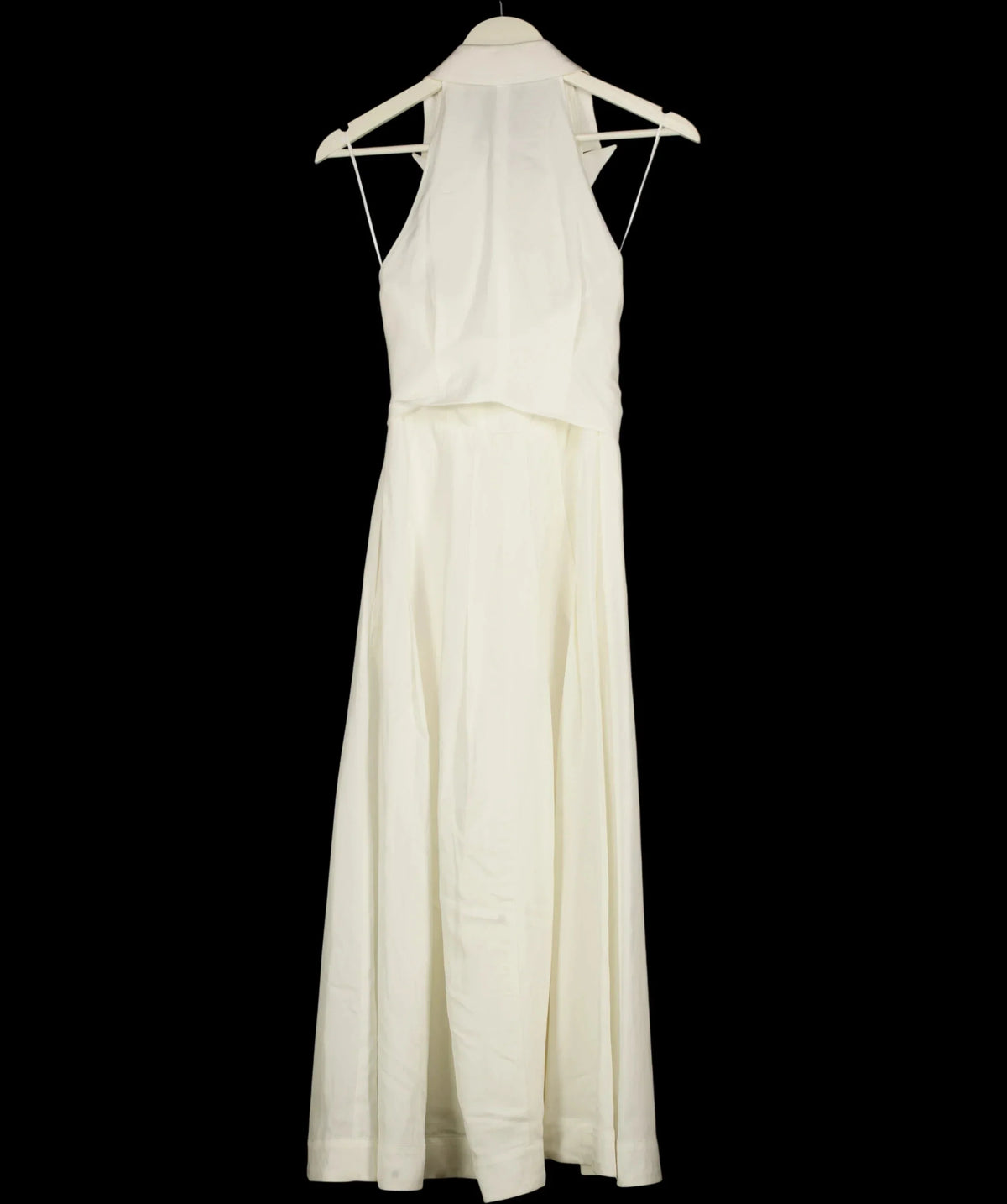 REISS White Tor Halterneck Tie Front Midi Dress Ivory white, size UK 4 — detail