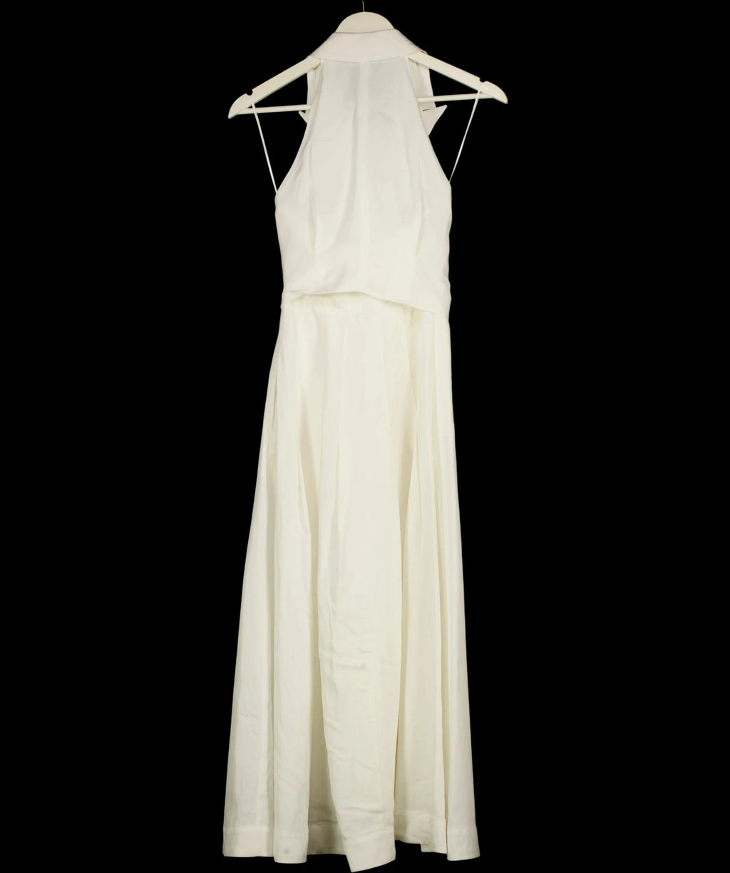 REISS White Tor Halterneck Tie Front Midi Dress Ivory white, size UK 4 — detail
