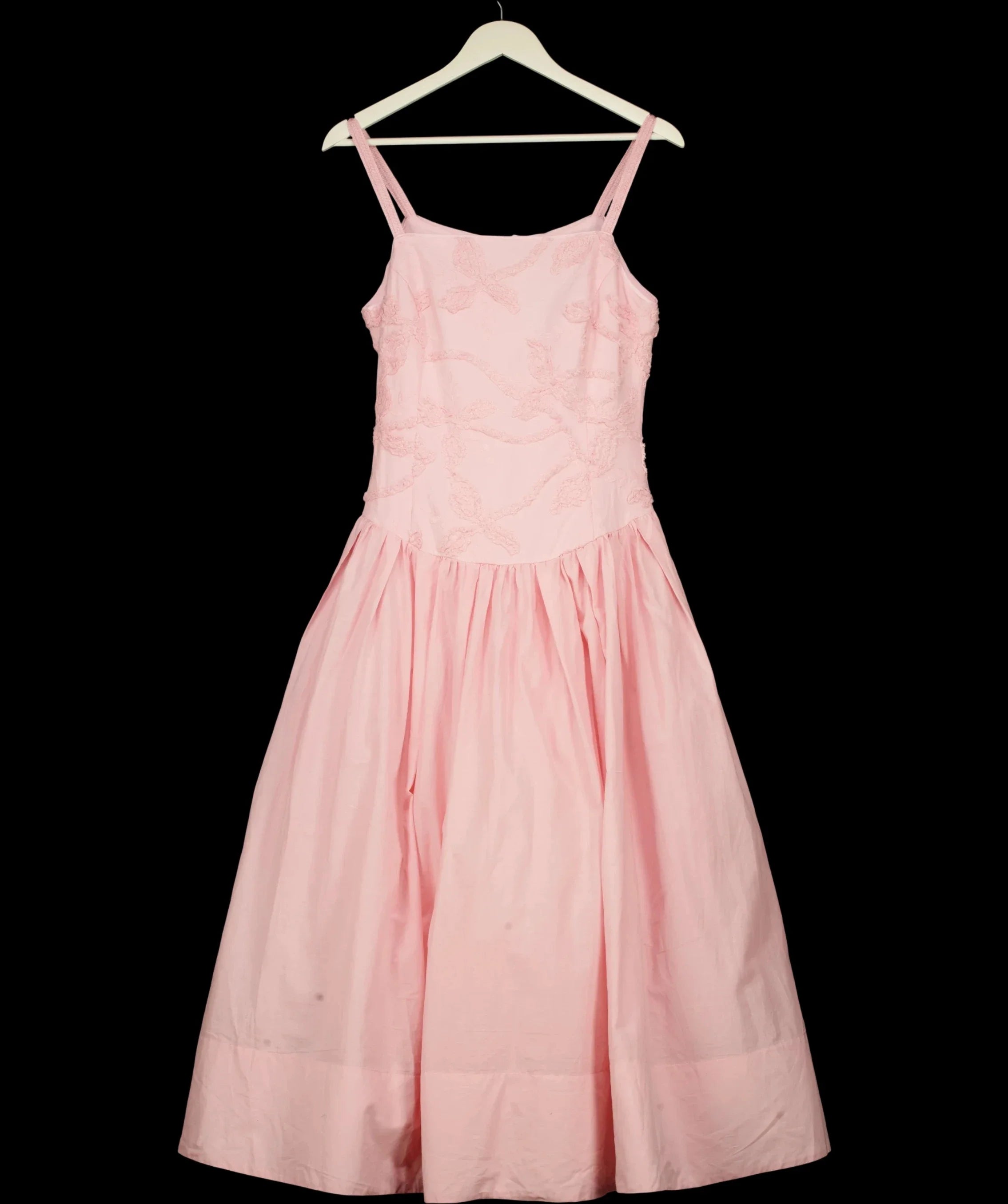 KAREN MILLEN Pink Textured Floral Woven Midi Dress Pink, size UK 6 — care label