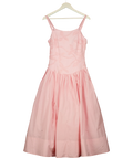 KAREN MILLEN Pink Textured Floral Woven Midi Dress Pink, size UK 6 — front