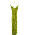 KAREN MILLEN Green Floral Crochet Woven Beach Maxi Dress Green, size UK XS — front