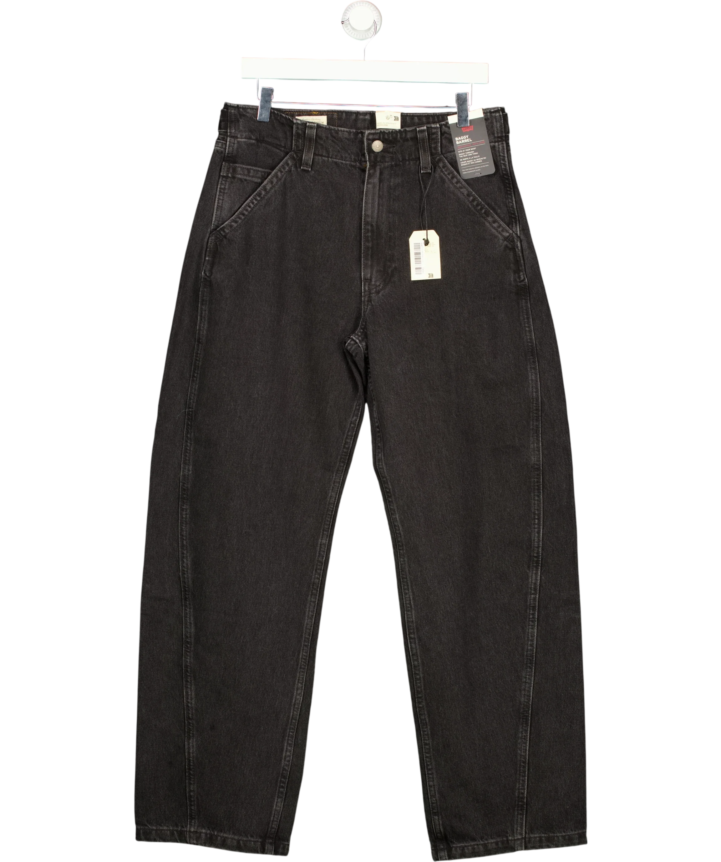 levis Black Baggy Barrel Jeans, size W30 — front