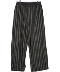 Weekday Black loose fit striped trousers, size UK M — front