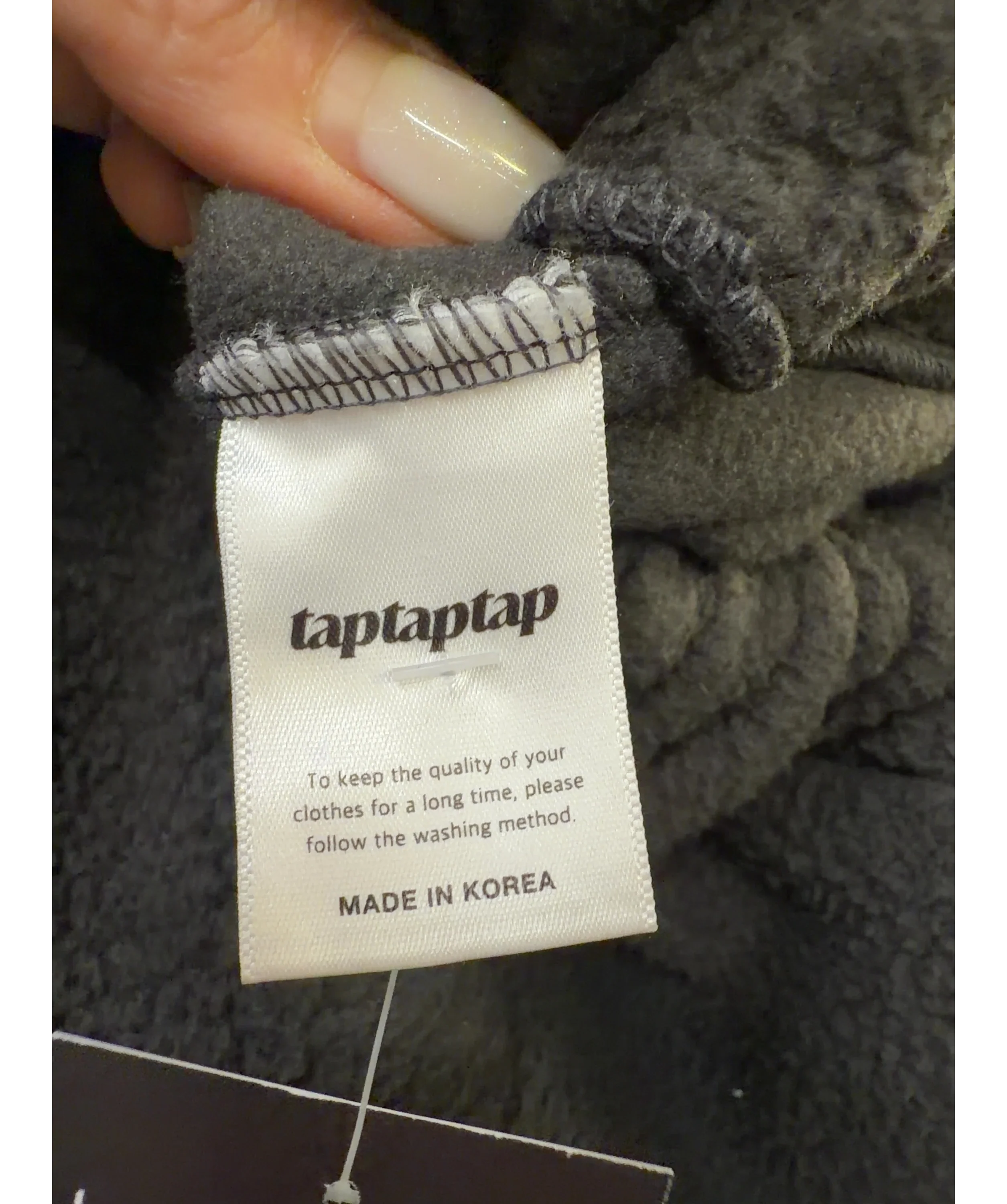 taptaptap brown fleece sweatpants, size UK M — label