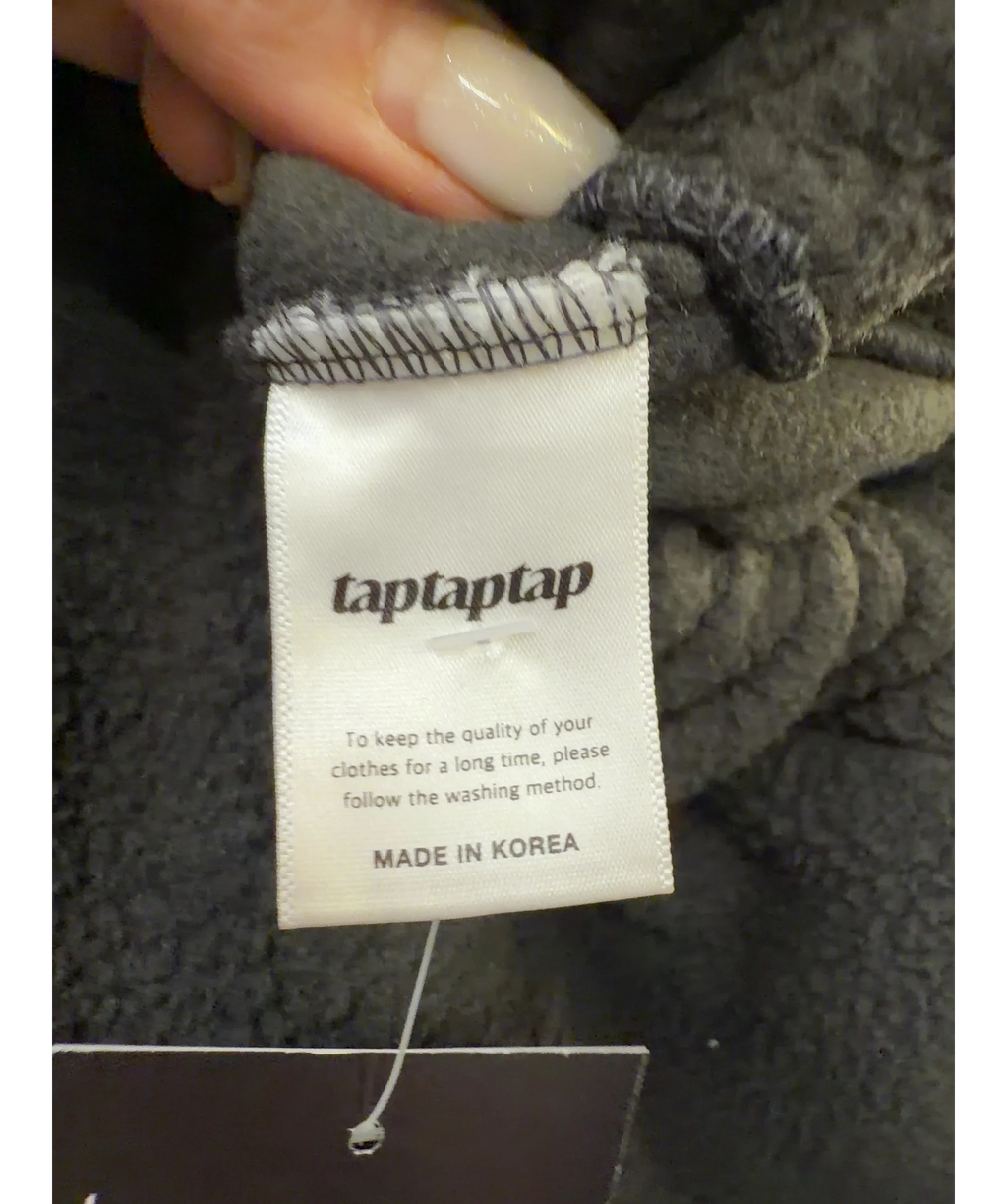 taptaptap brown fleece sweatpants, size UK M — care label