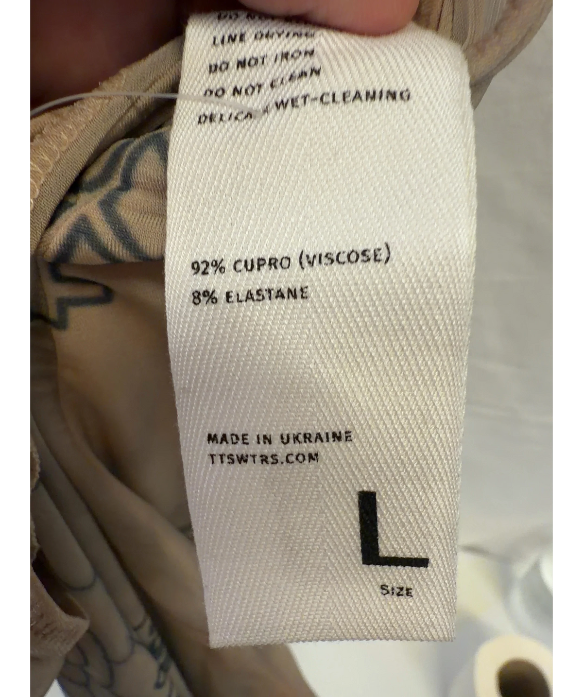 TTSWTRS Beige Colour, size UK L — label
