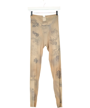 TTSWTRS Beige And Black Graphic Leggings UK L
