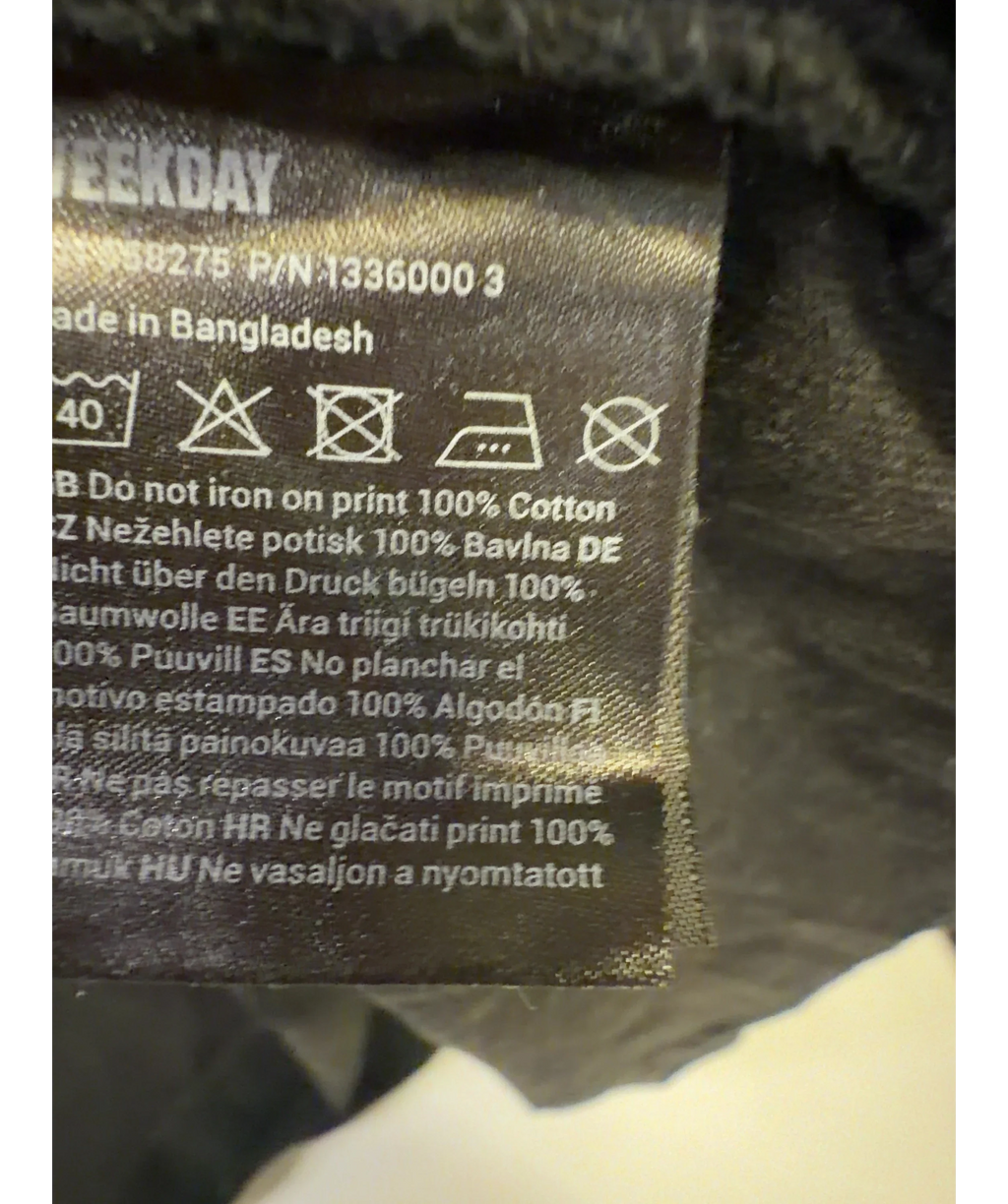 Weekday Black Colour, size UK M — label