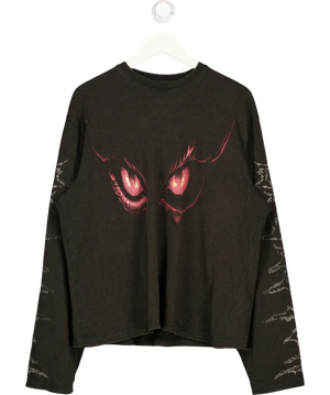Weekday Black Graphic Print T-Shirt UK M