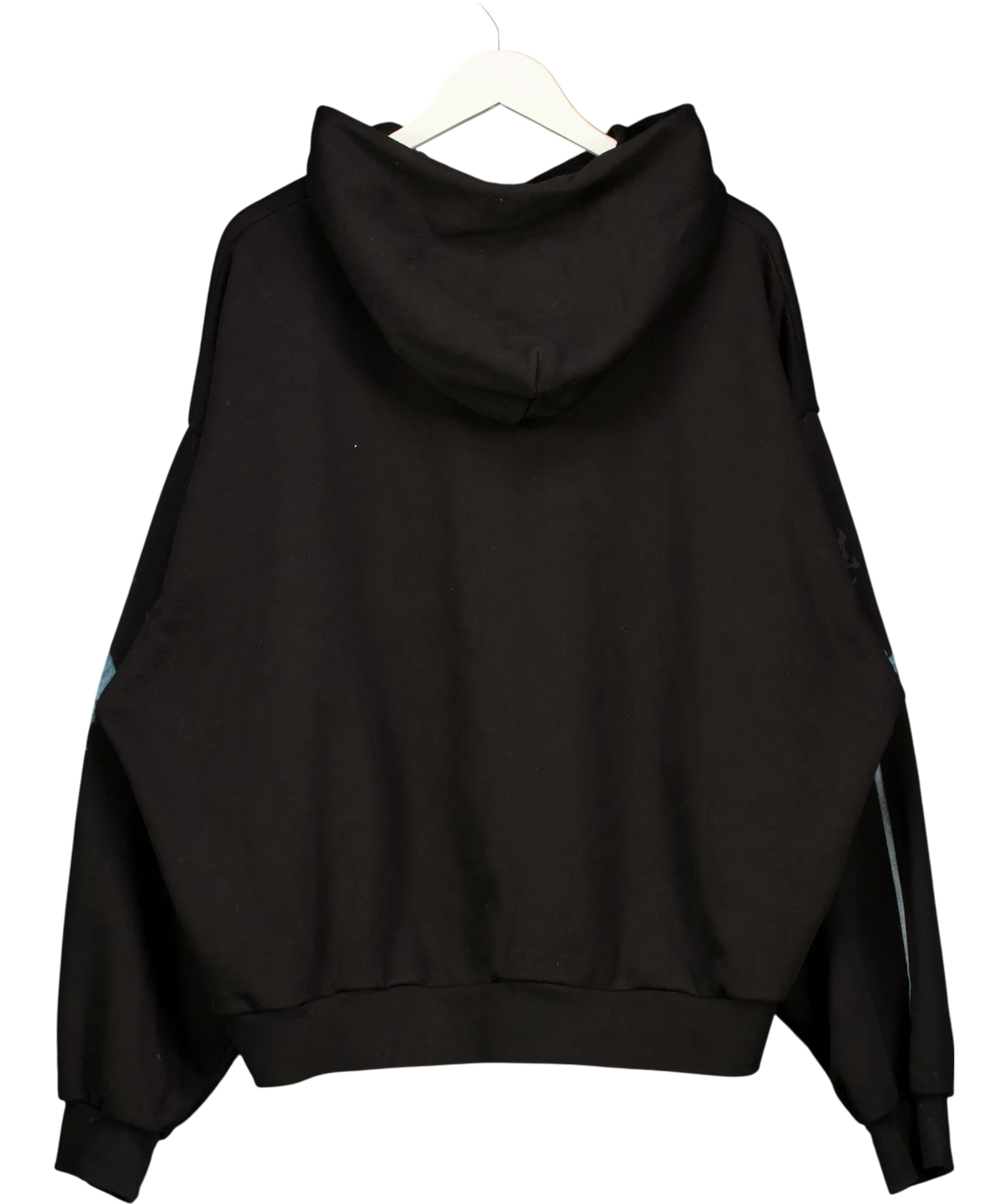 Weekday Black Square Loose Fit Graphic Hoodie, size UK XL — back