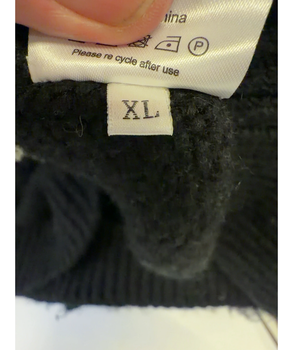 ARCANA Black Ghost Knit sweater, size UK XL — care label