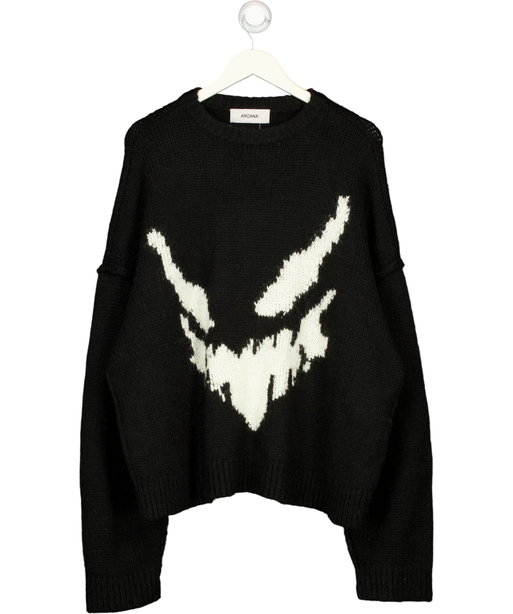 ARCANA Black Ghost Knit sweater, size UK XL — front