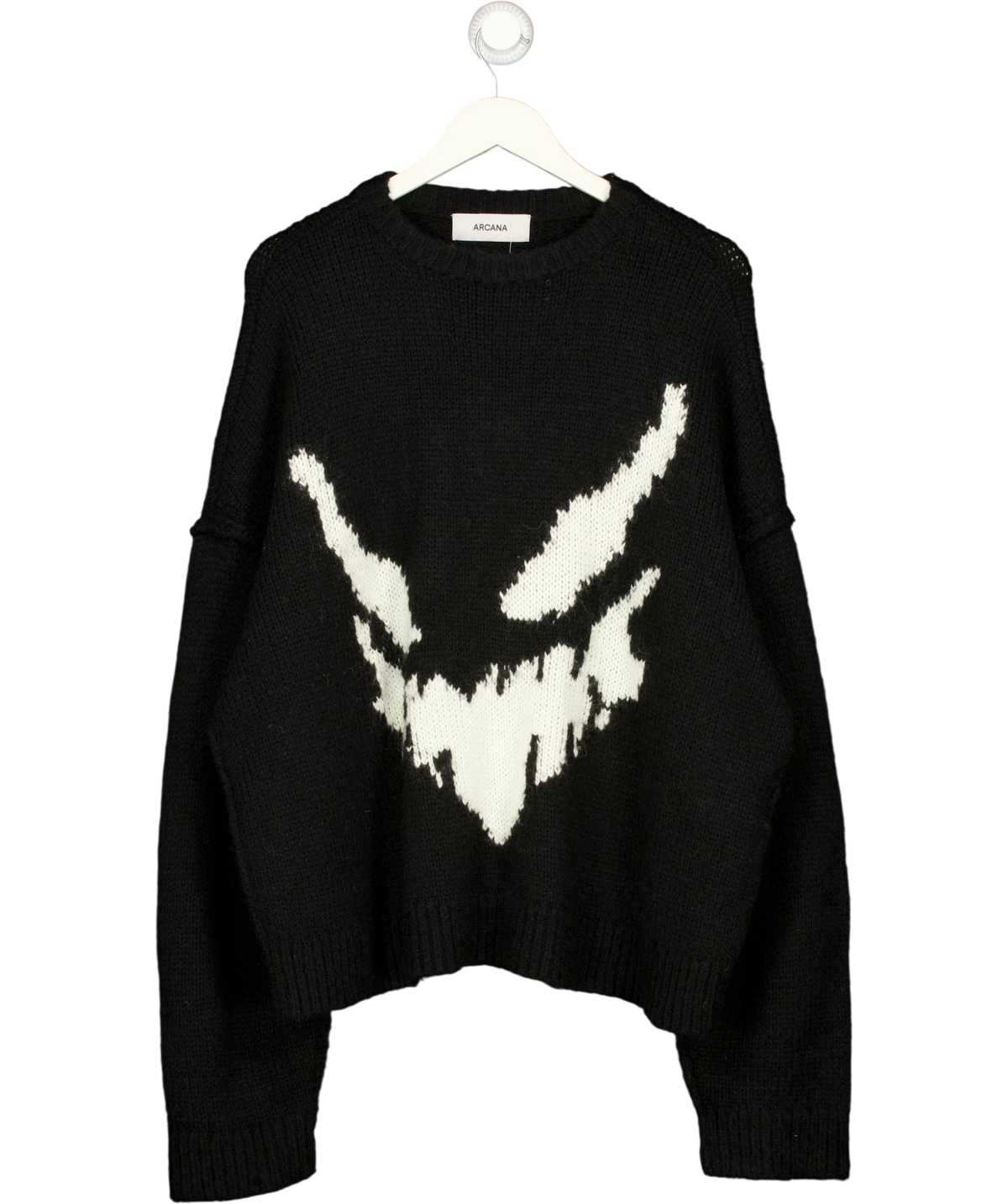 ARCANA Black Ghost Knit sweater, size UK XL — front