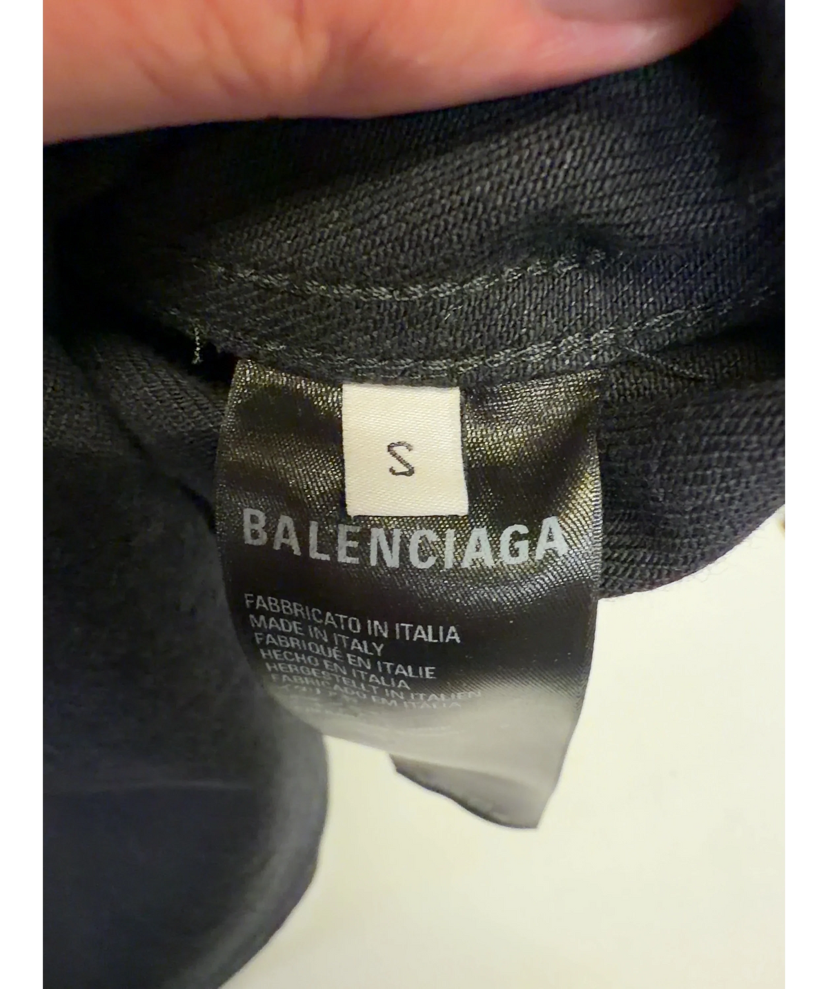Balenciaga Black Colour, size UK S — care label