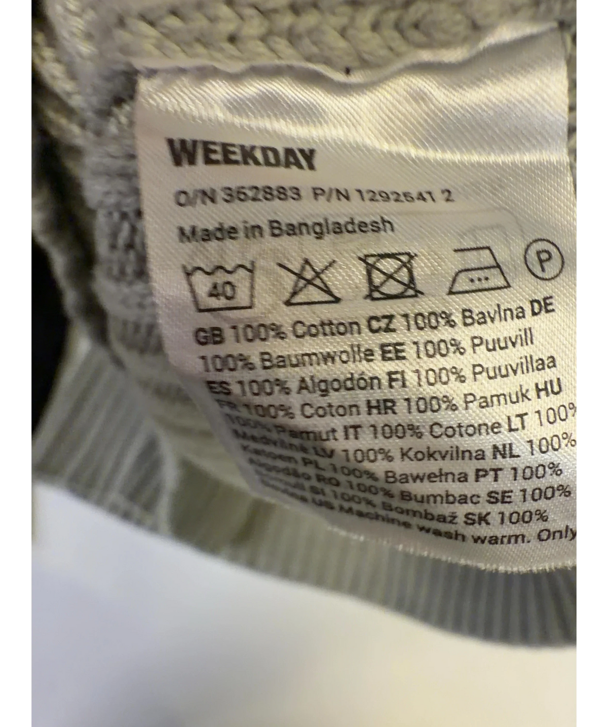 Weekday Beige Colour, size UK M — label