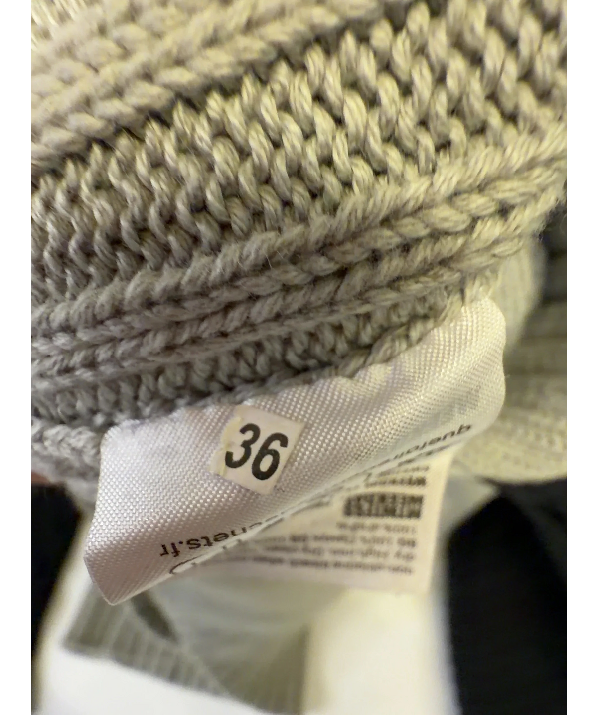 Weekday Beige And Black Ribbed Sweater UK M — Size