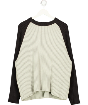 Weekday Beige And Black Ribbed Sweater UK M