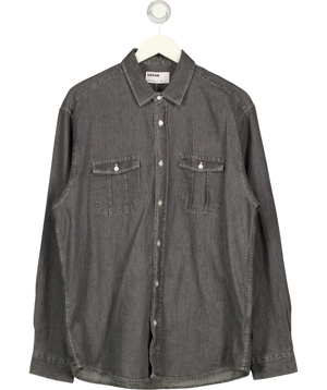 Logan Grey Charcoal Denim Utility Shirt UK L