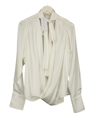Salt Murphy White Tie Neck Blouse UK M