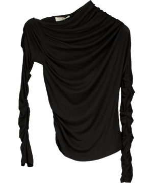 Salt Murphy Black Ruched Top Asymmetric UK M