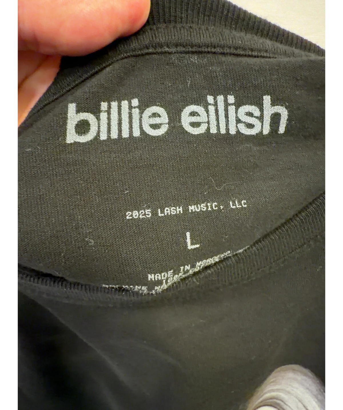 Billie Eilish Black Tarantula/Spider graphic t-shirt, size UK L — detail