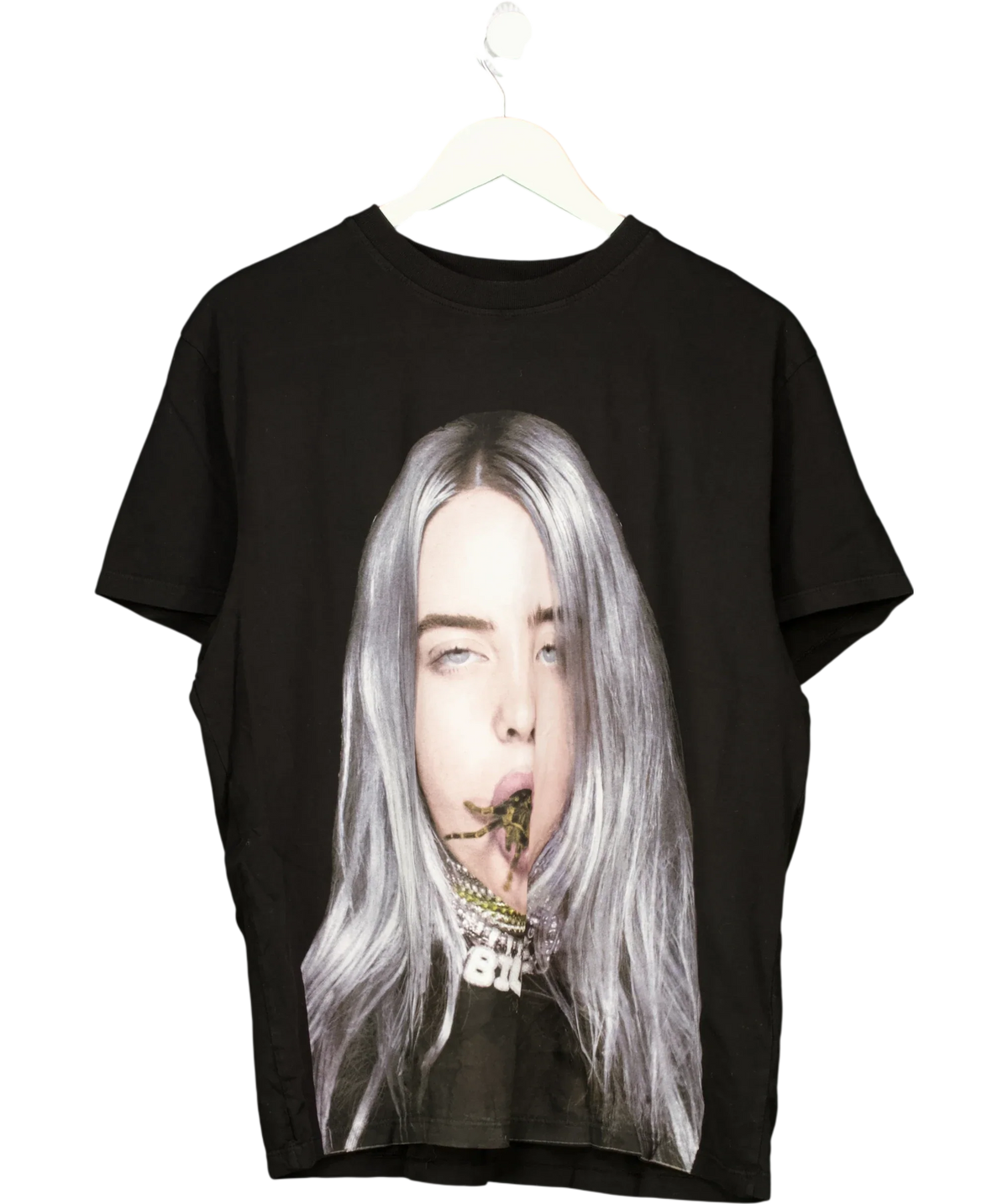 Billie Eilish Black Tarantula/Spider graphic t-shirt, size UK L — front