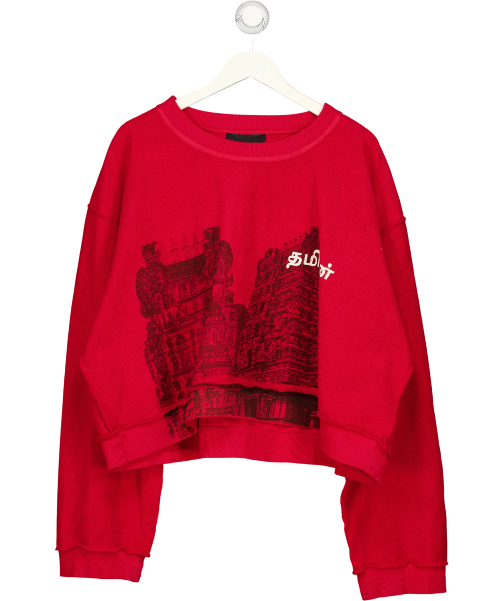 Sangiev Red Reversible Cropped Sweatshirt — front