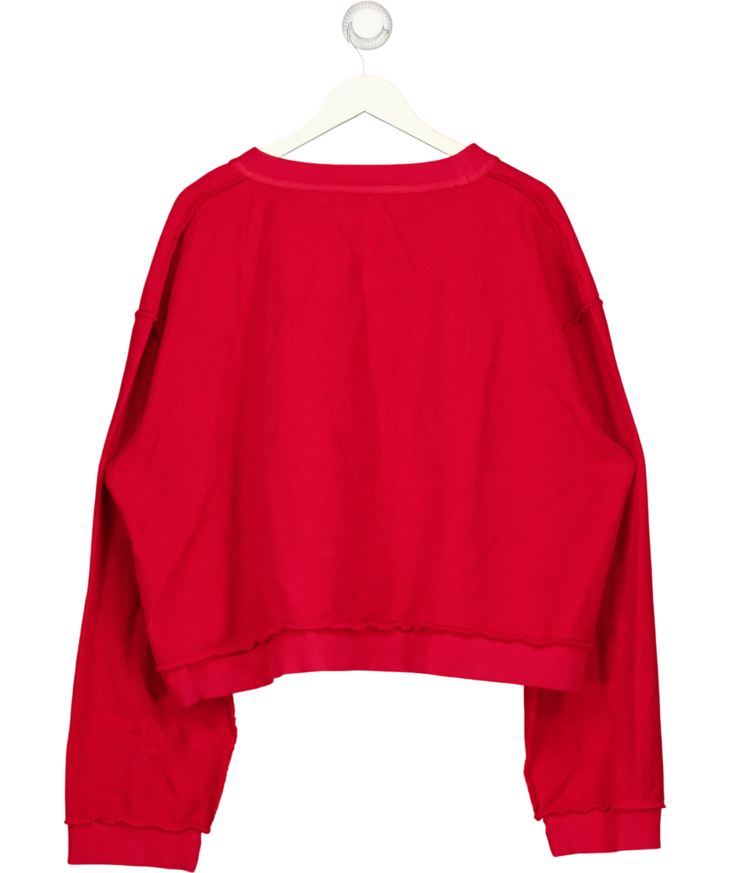 Sangiev Red Reversible Cropped Sweatshirt — back
