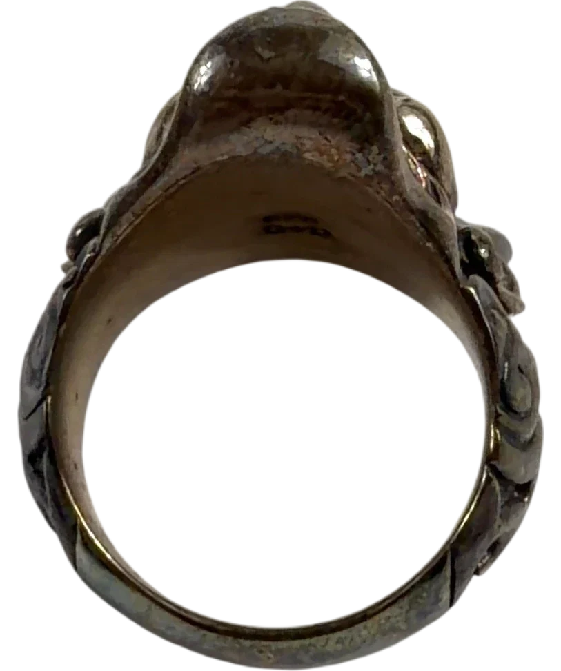 Clocks and Colours silver Hannya ring — back