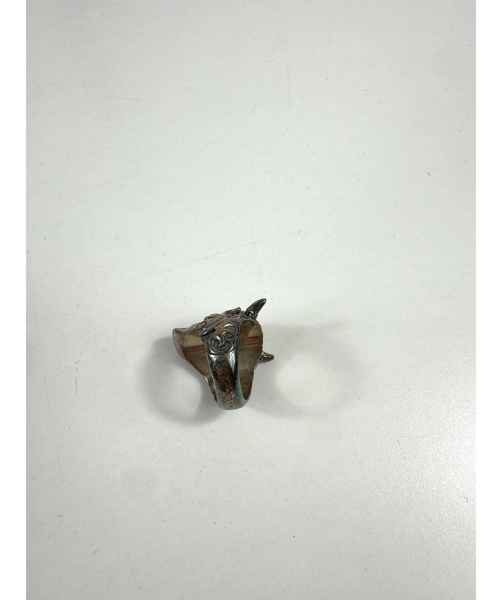 Clocks and Colours silver Hannya ring — care label