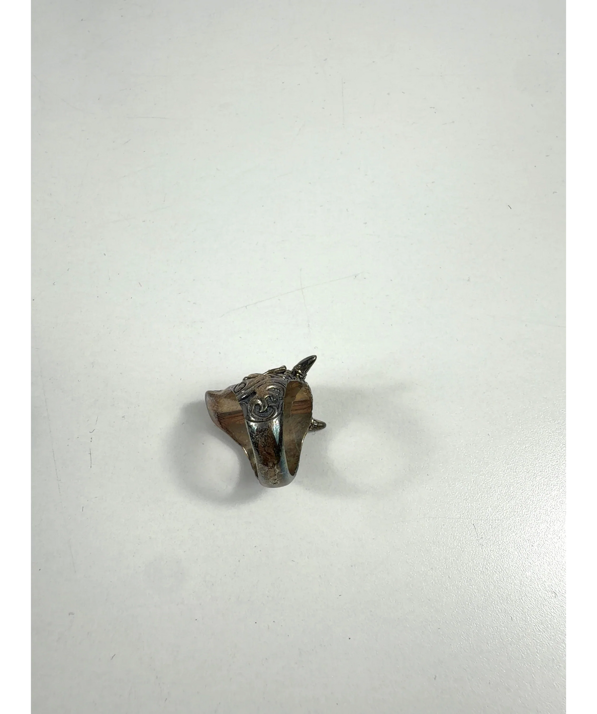 Clocks and Colours silver Hannya ring — care label