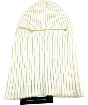 ASOS Cream Ribbed Balaclava One Size