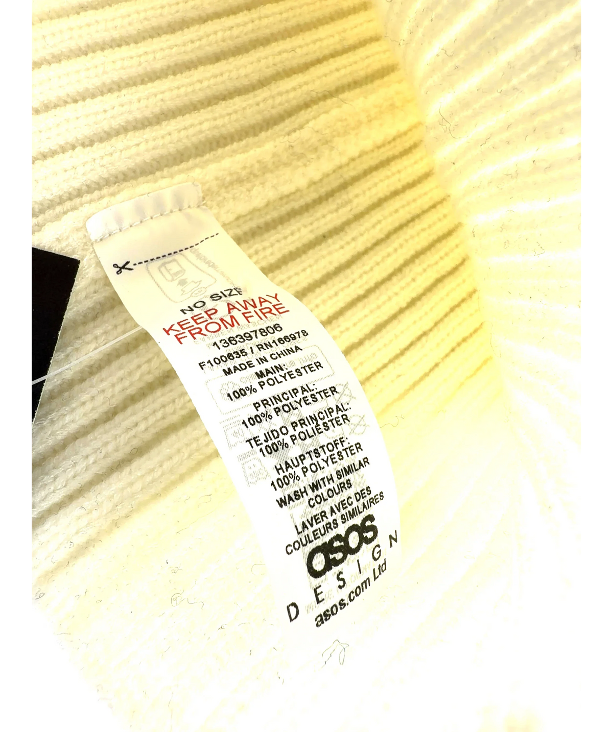ASOS Cream Colour — label
