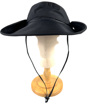 COOLKNIT Black Mesh Bucket Hat With Chin Strap One Size
