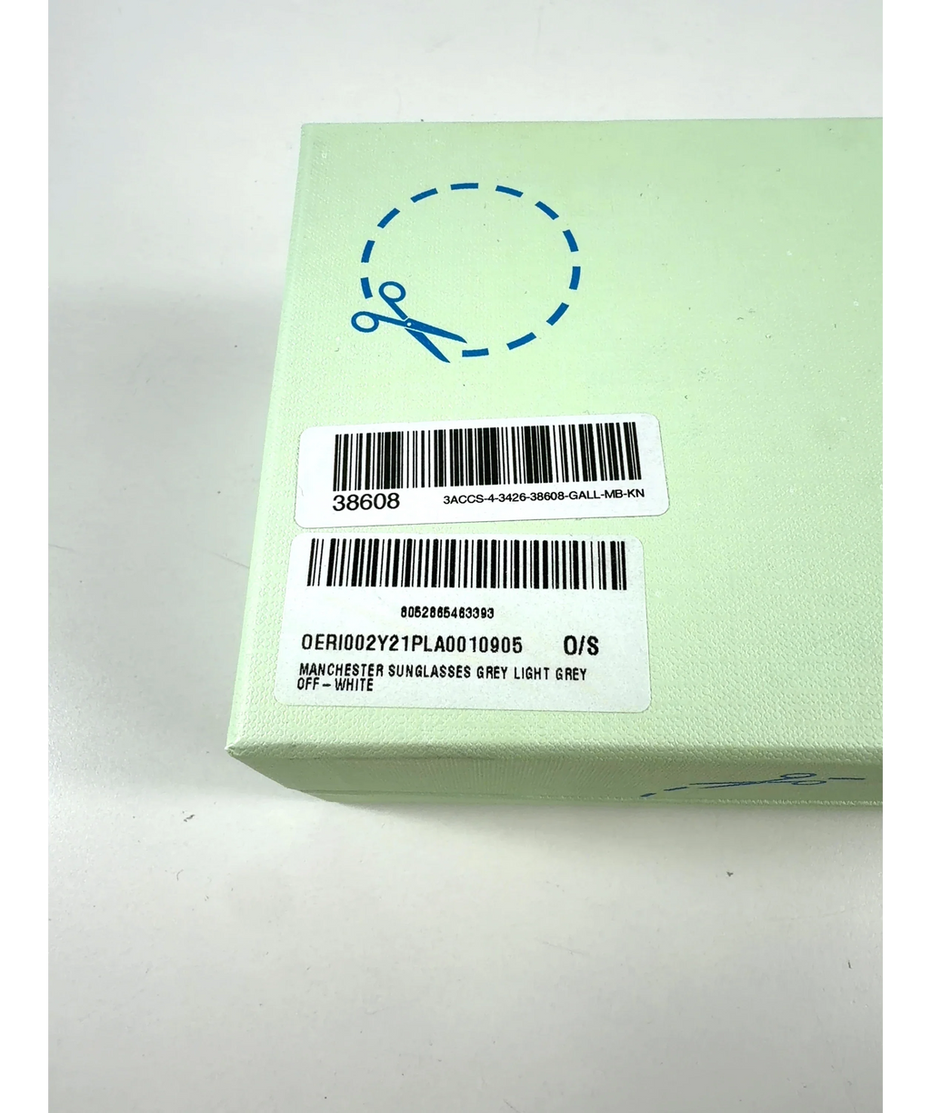 Off-White Grey Manchester Sunglasses — label