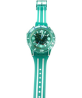 Swatch Green Swatch Scubaqua Medusae Transparent Turquoise Quartz Unisex Watch SSCU09L100 — front