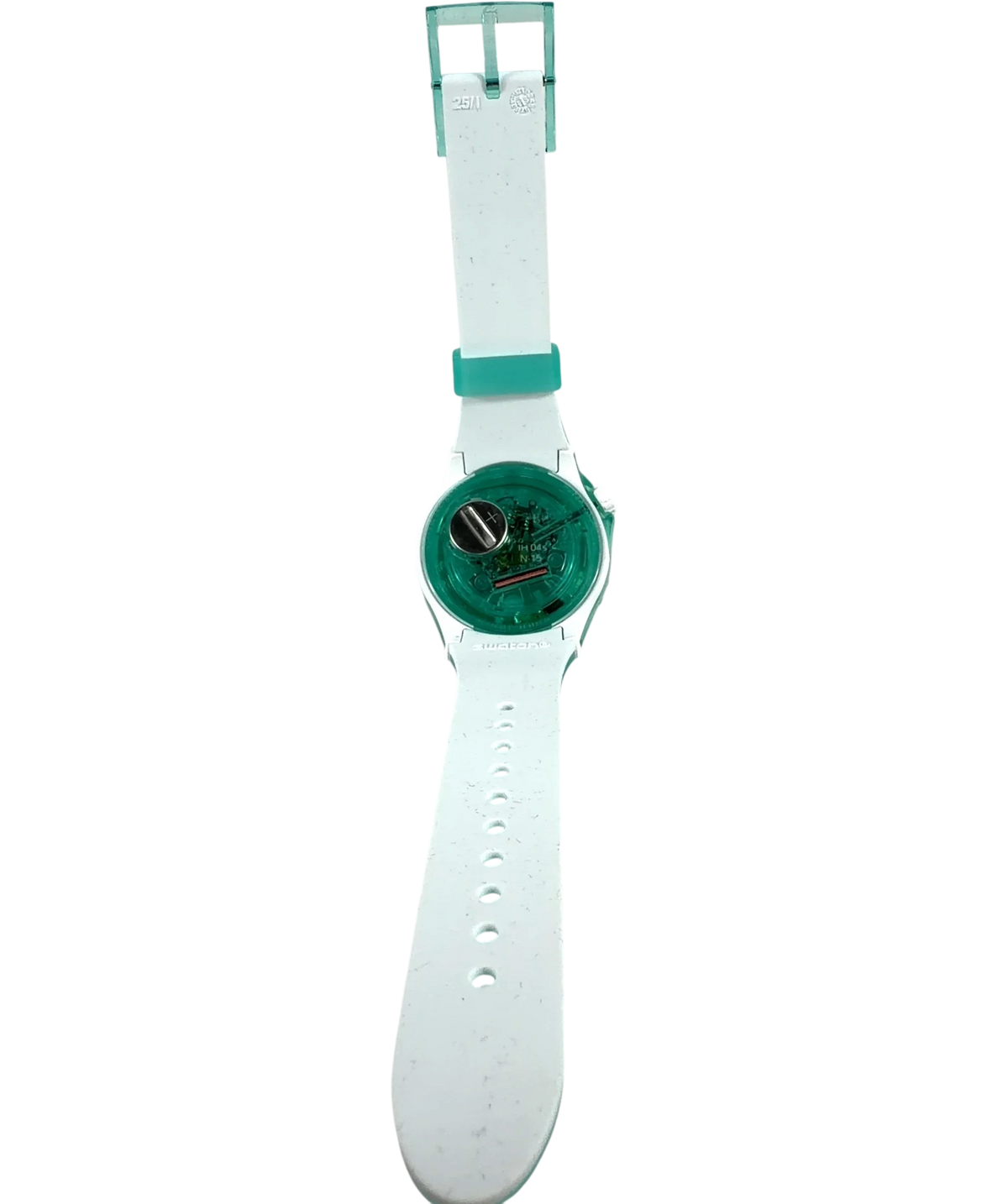 Swatch Green Swatch Scubaqua Medusae Transparent Turquoise Quartz Unisex Watch SSCU09L100 — back