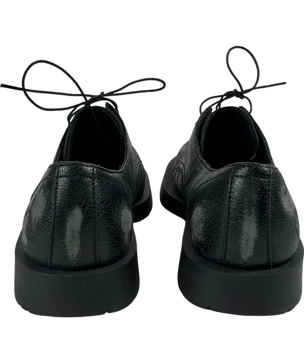 CamperLab Black MIL 1978 Black leather shoes, size UK 8 EU 42 👞 — back