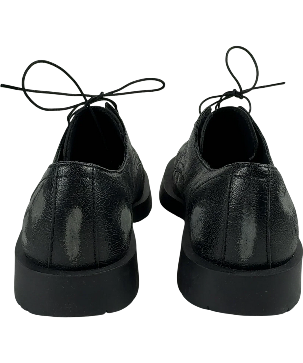 CamperLab Black MIL 1978 Black leather shoes, size UK 8 EU 42 👞 — back