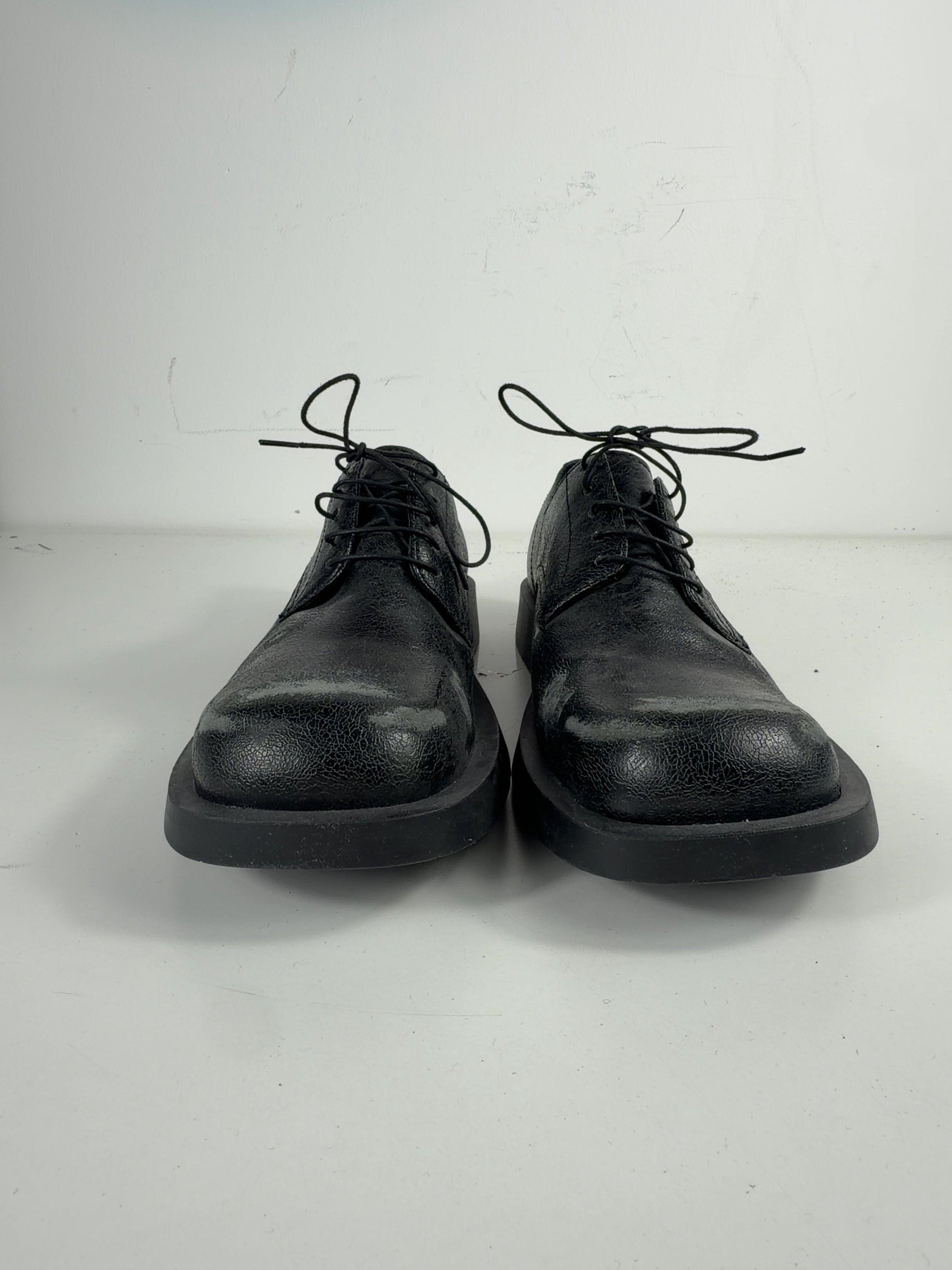 CamperLab Black MIL 1978 Black leather shoes, size UK 8 EU 42 👞 — detail