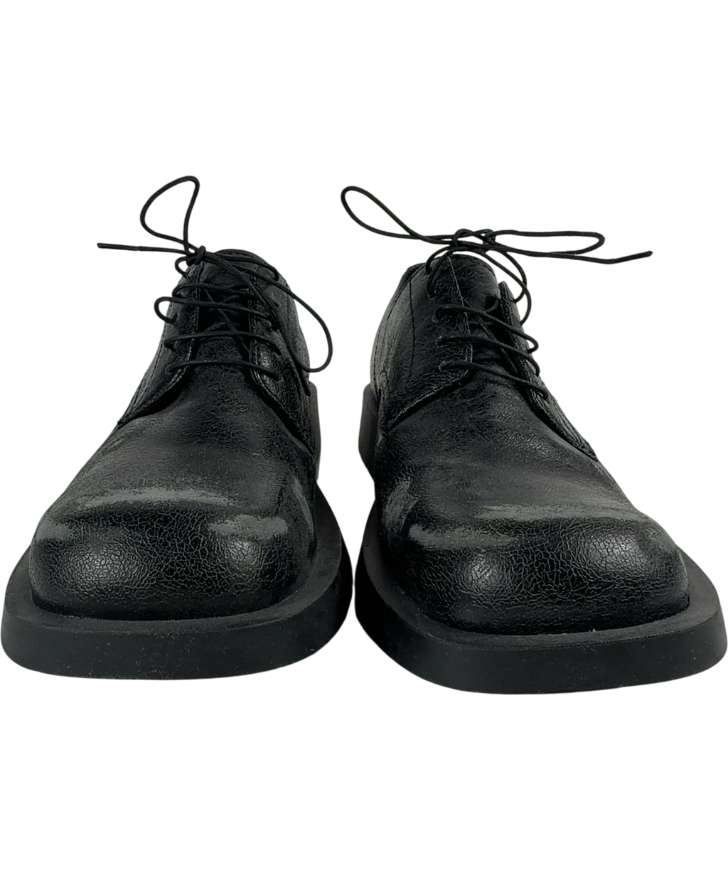 CamperLab Mil 1978 Black Leather Shoes UK 8 EU 42 — Front (both, face on)