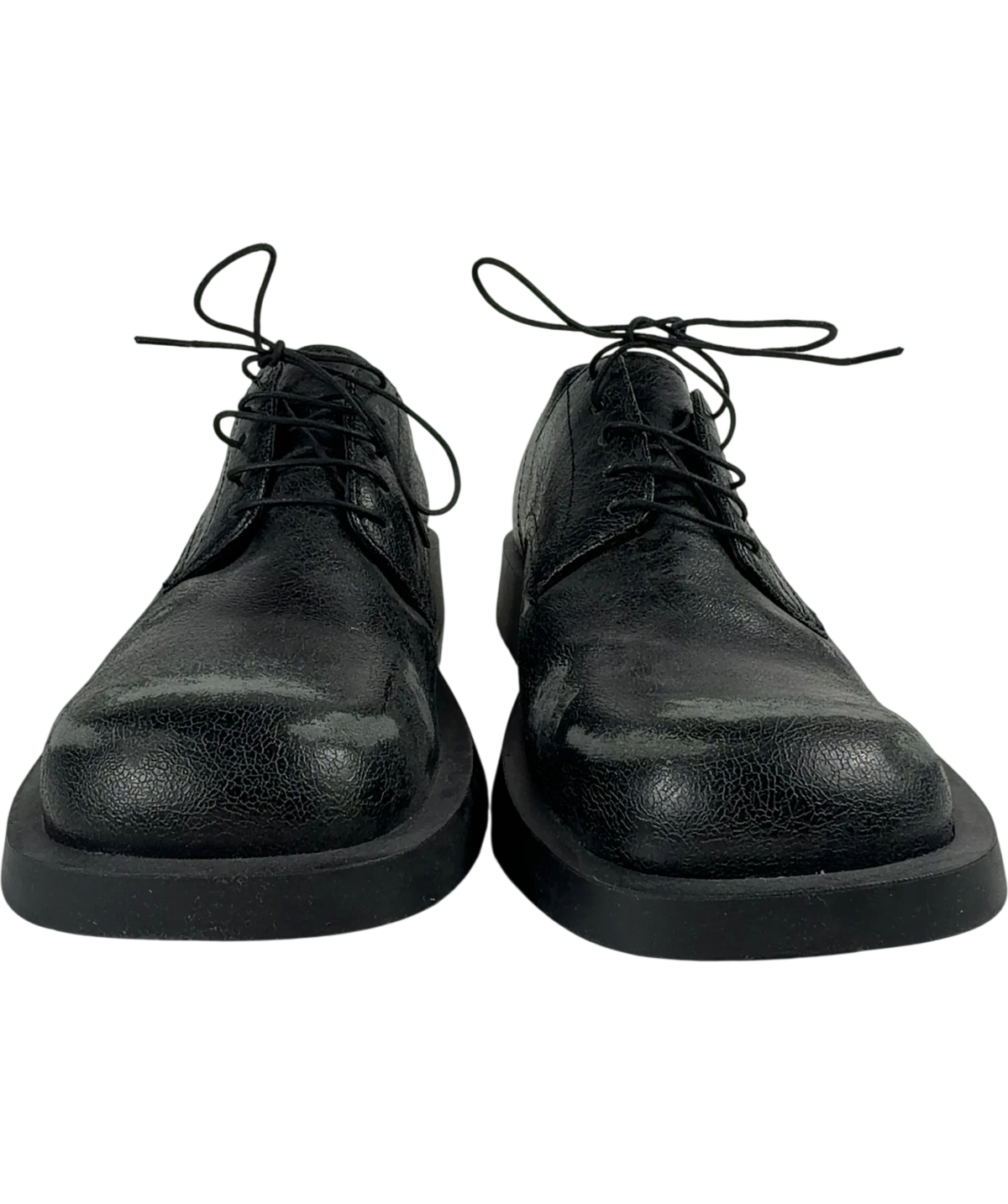 CamperLab Mil 1978 Black Leather Shoes UK 8 EU 42 — Front (both, face on)
