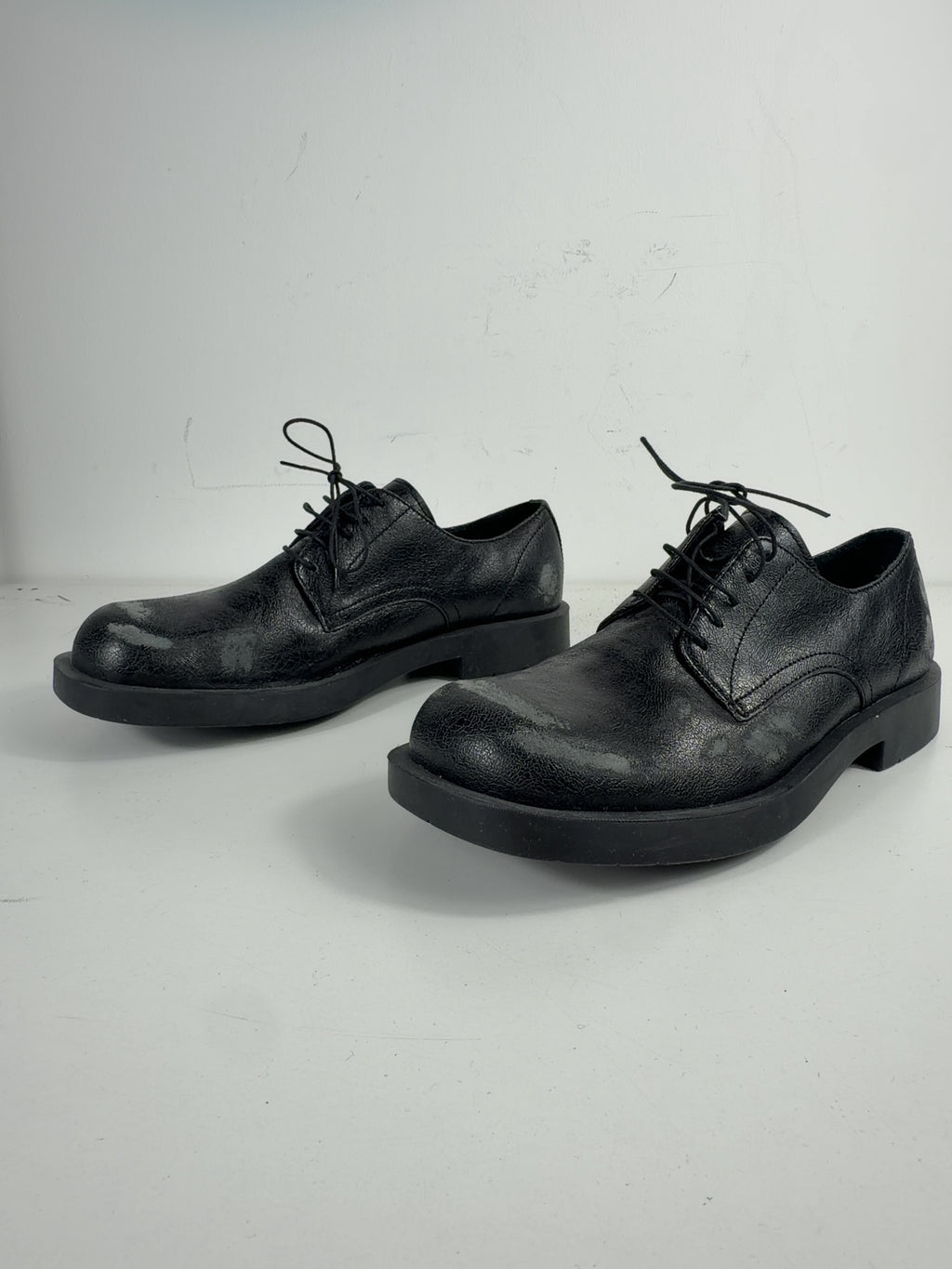 CamperLab Black MIL 1978 Black leather shoes, size UK 8 EU 42 👞 — label