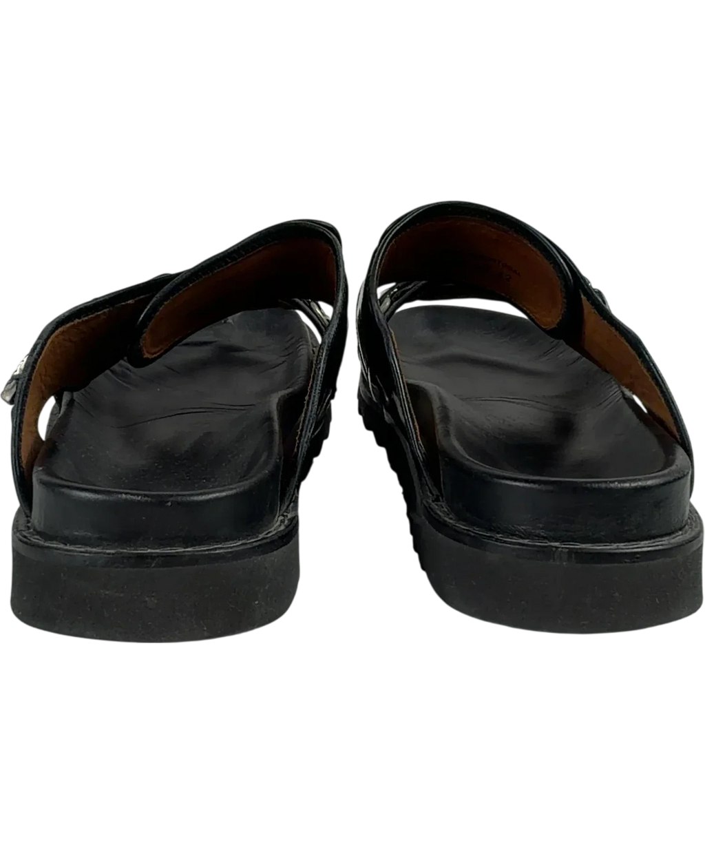 toga virilis Black Black Polished Sandals, size UK 9.5 EU 42.5 👠 — back
