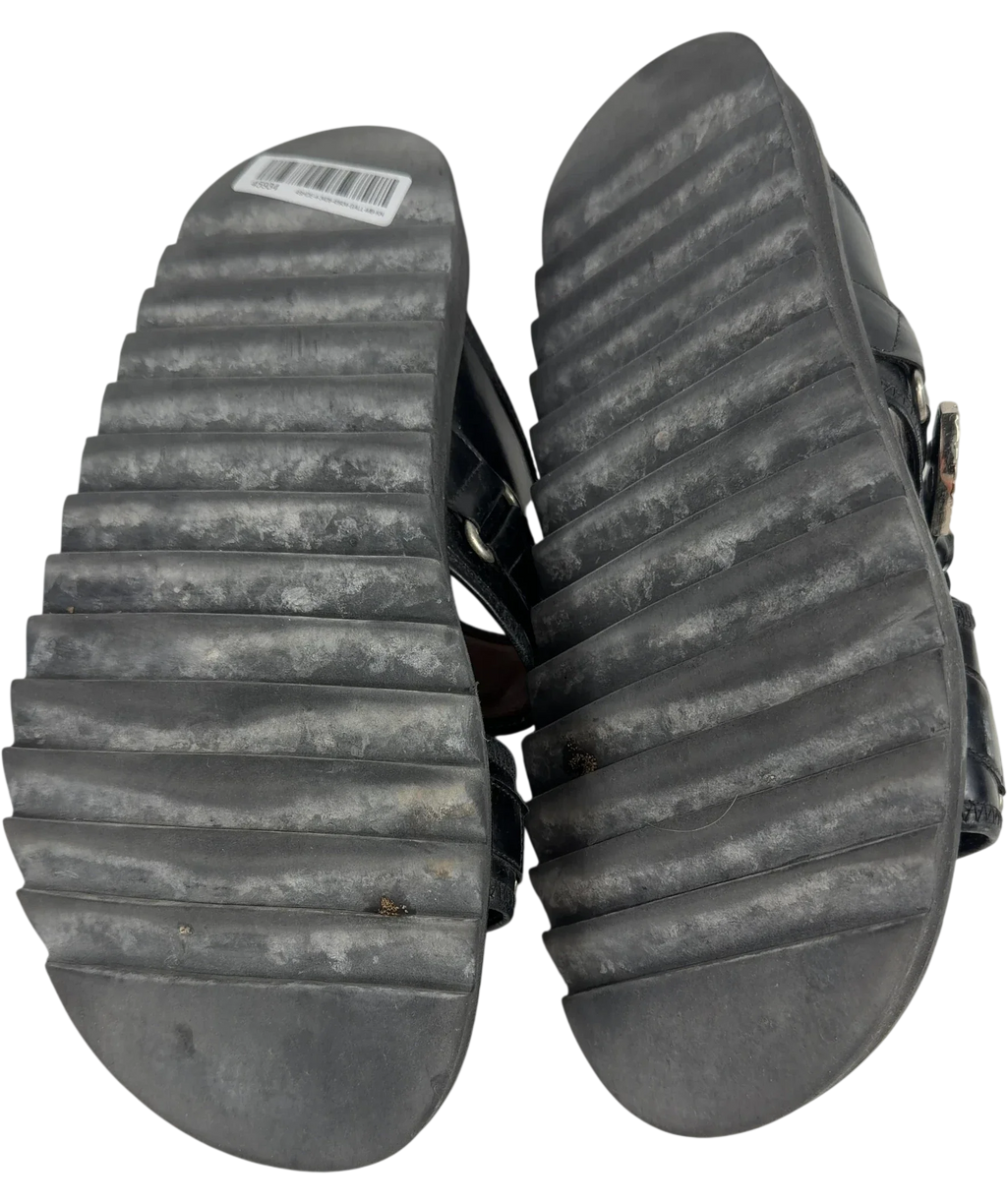 Toga Virilis Black Polished Sandals UK 9.5 EU 42.5 — Sole