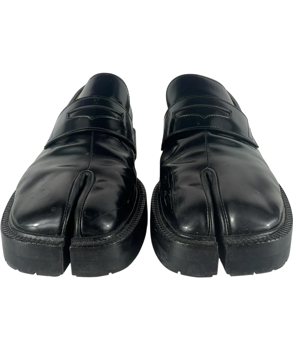 Maison Margiela Black Tabi Chunky Lug Sole Leather Loafers, size UK 9 EU 43 👞 — back