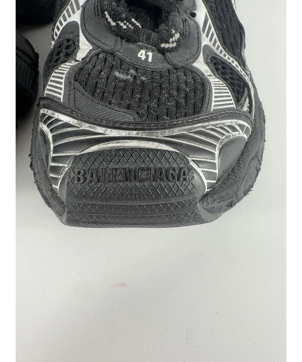 Balenciaga 3xl Mesh Panel Distressed Trainers Black White UK 7 EU 41 — Brand