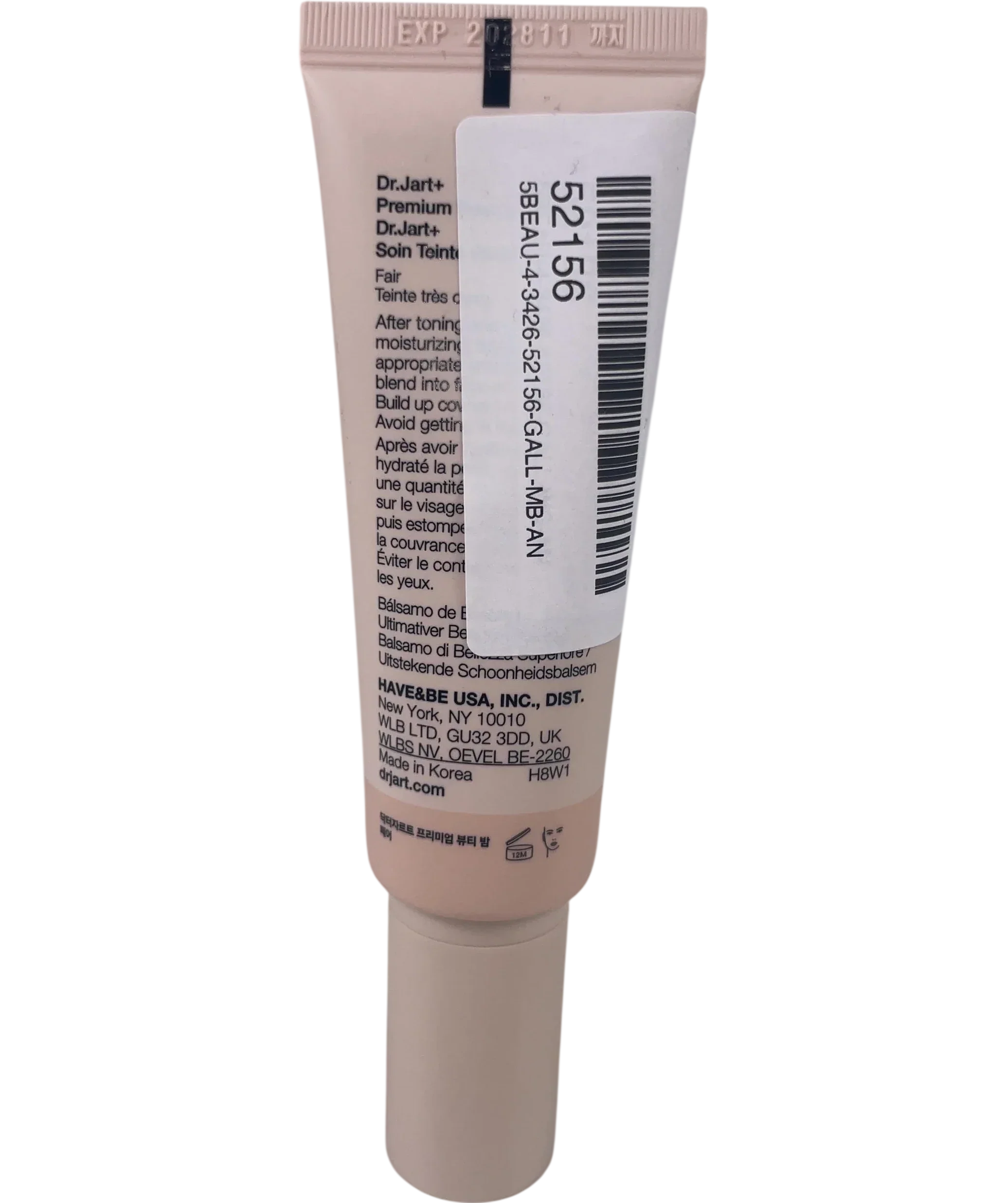 DR JART+ Fair Korean Premium Beauty Balm Fair SPF 50+, size 40ml — back